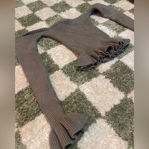 Gray off the shoulder sweater